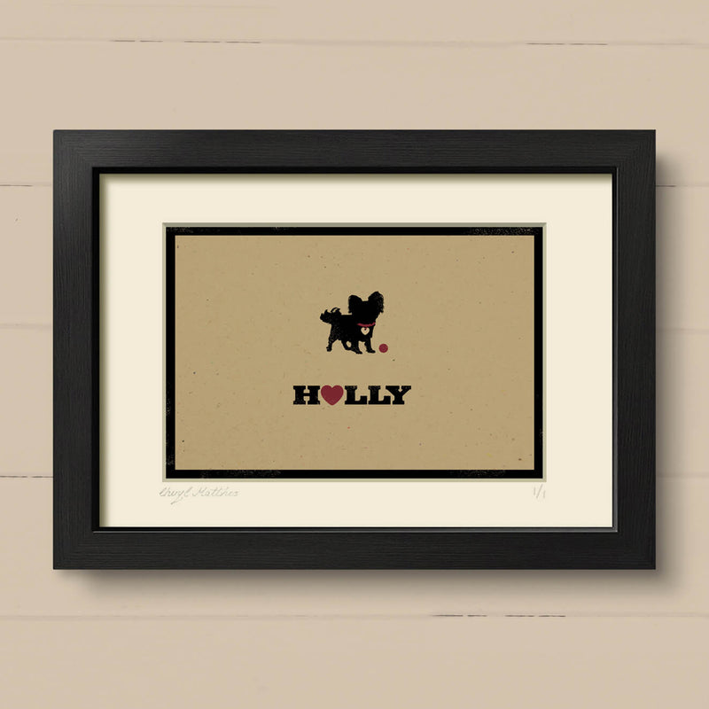Personalised Papillon Print For One Or Two Dogs