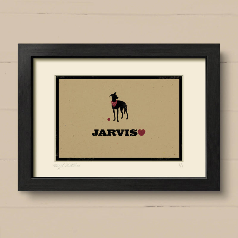 Personalised Whippet Print For One Or Two Dogs