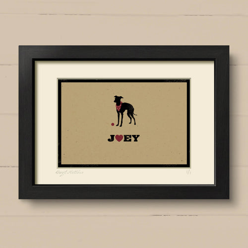 Personalised Greyhound Print For One Or Two Dogs