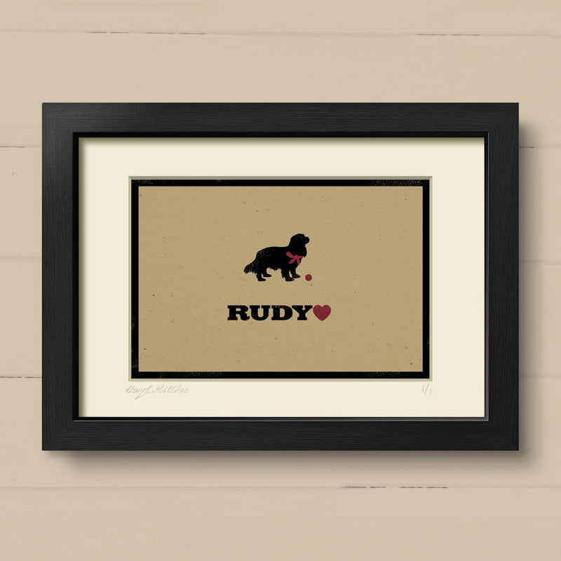 Personalised Cavalier King Charles Spaniel Print For One Or Two Dogs