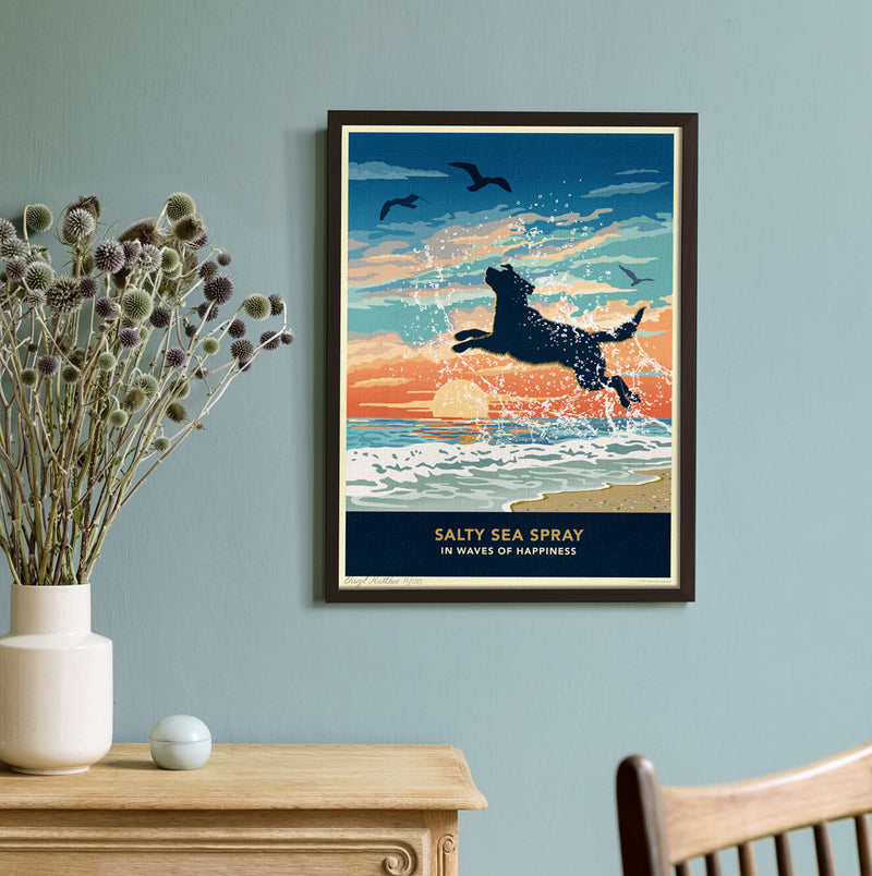 Labrador Limited Edition Seaside Print - A Dog Lover’s Gift.