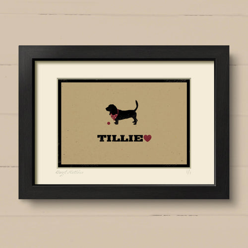 Personalised Basset Hound Print For One Or Two Dogs