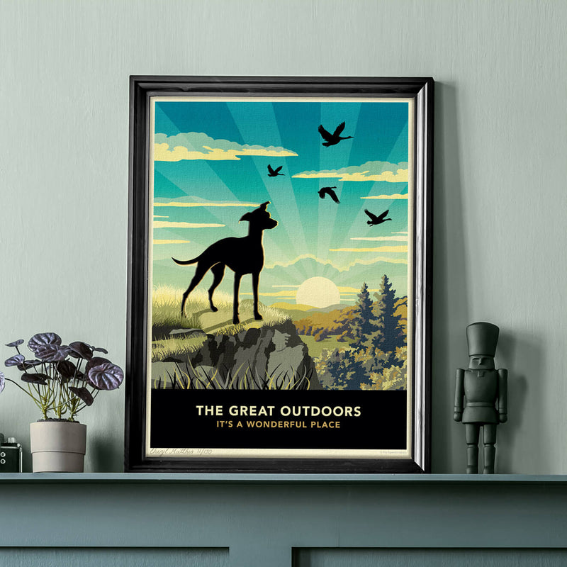 Scenic Dog Lovers Gift - Greyhound, Whippet or Lurcher Limited Edition Print
