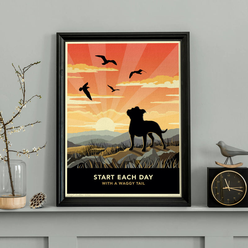 Limited Edition Staffordshire Bull Terrier Print - A Dog Lovers Gift