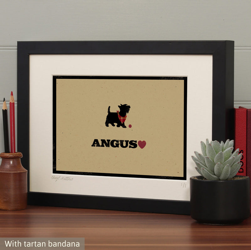Personalised Scottish Terrier Print For One Or Two Dogs
