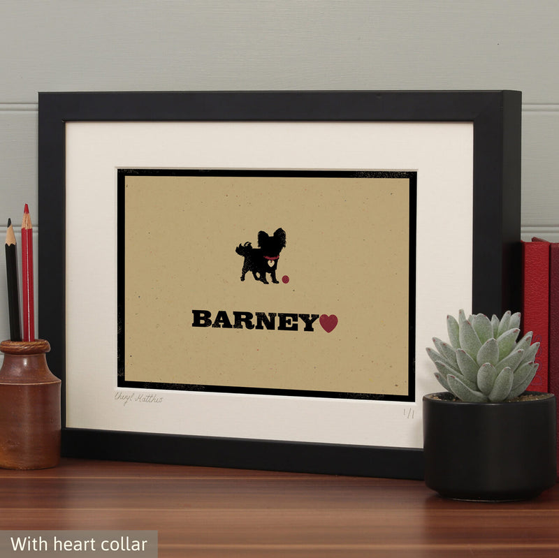 Personalised Papillon Print For One Or Two Dogs