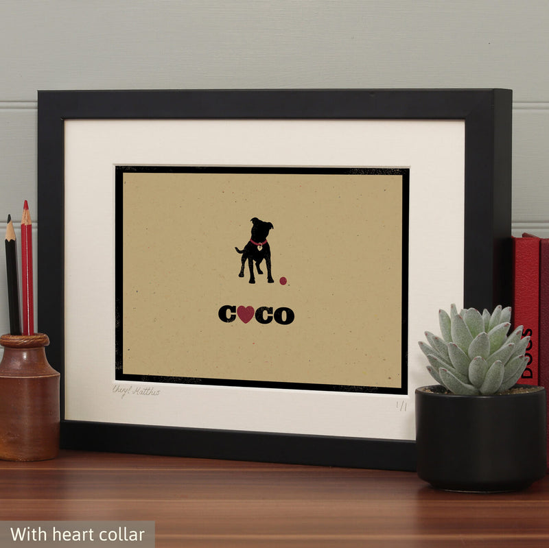Personalised Staffordshire Bull Terrier Print For One Or Two Dogs