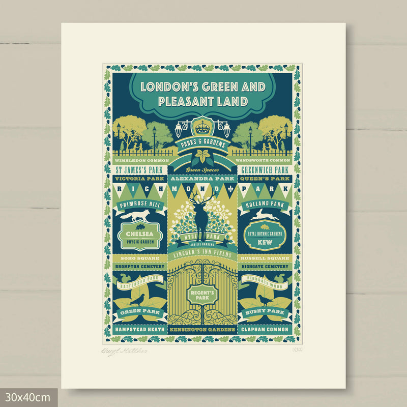 London Parks And Gardens Art Print - A London Gift