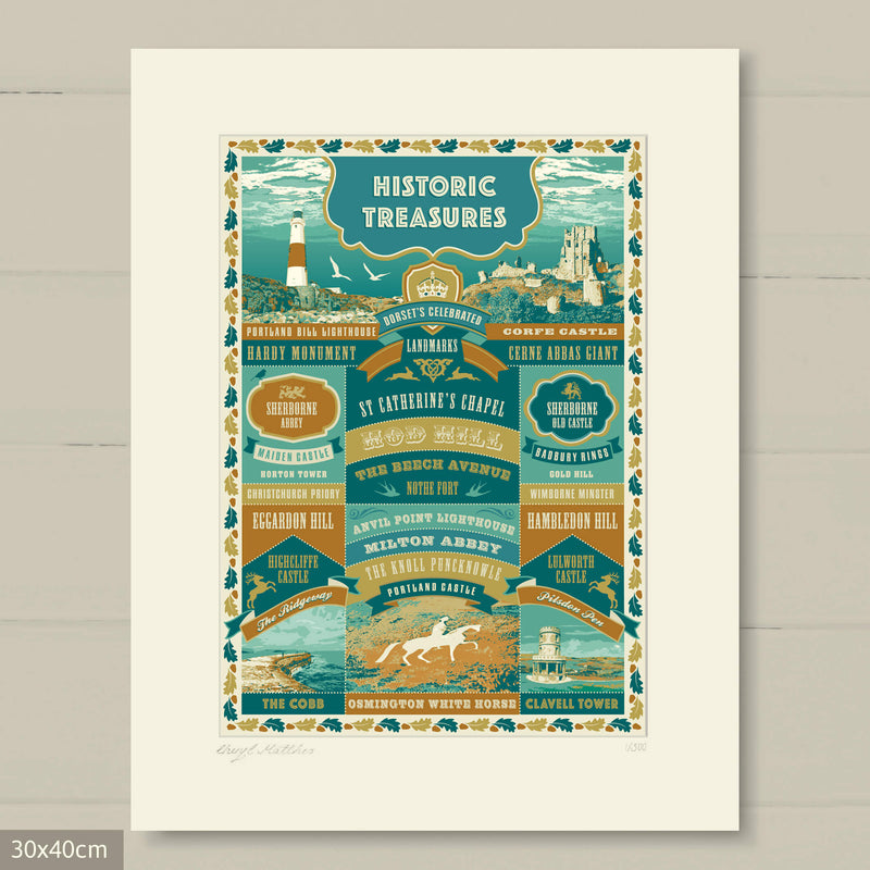 Dorset’s Historic Treasures Art print - A Dorset Gift