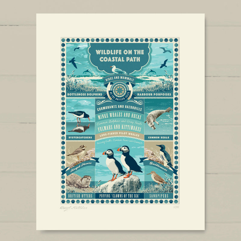 British Coastal Wildlife Art print - A Coastal Gift