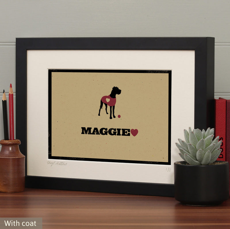 Personalised Great Dane Print For One Or Two Dogs