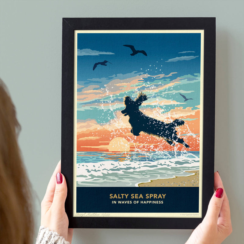 Spaniel Limited Edition Seaside Print - A Dog Lover’s Gift.