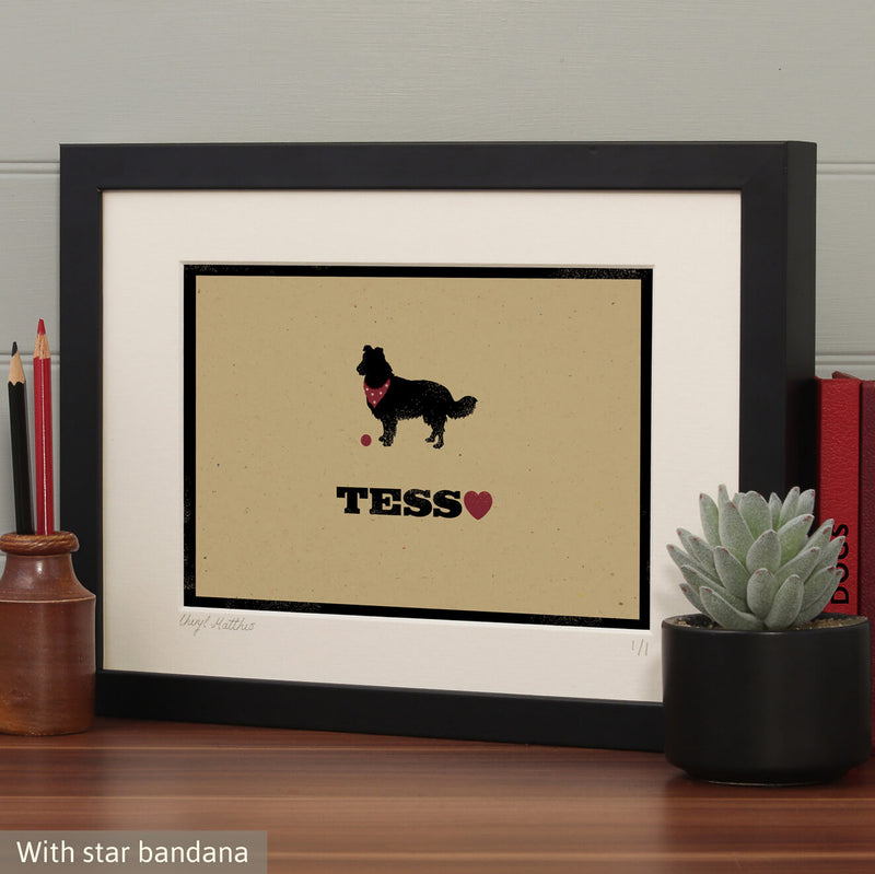 Personalised Border Collie Print For One Or Two Dogs