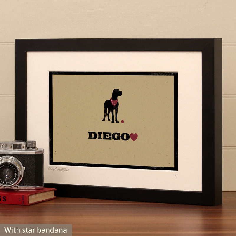 Personalised Great Dane Print For One Or Two Dogs