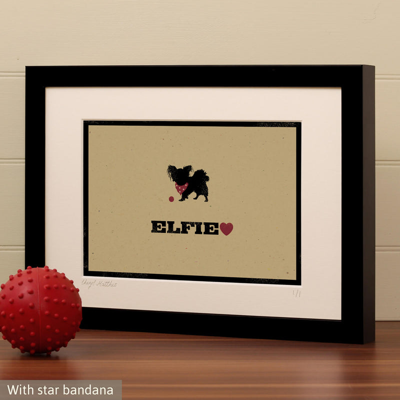 Personalised Papillon Print For One Or Two Dogs