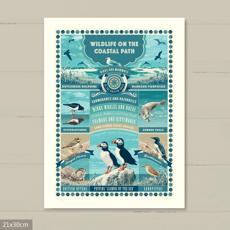 British Coastal Wildlife Art print - A Coastal Gift