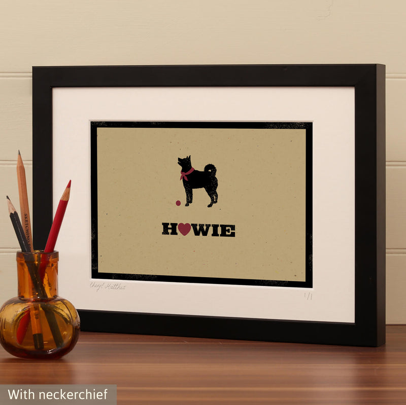 Personalised Husky Print For One Or Two Dogs