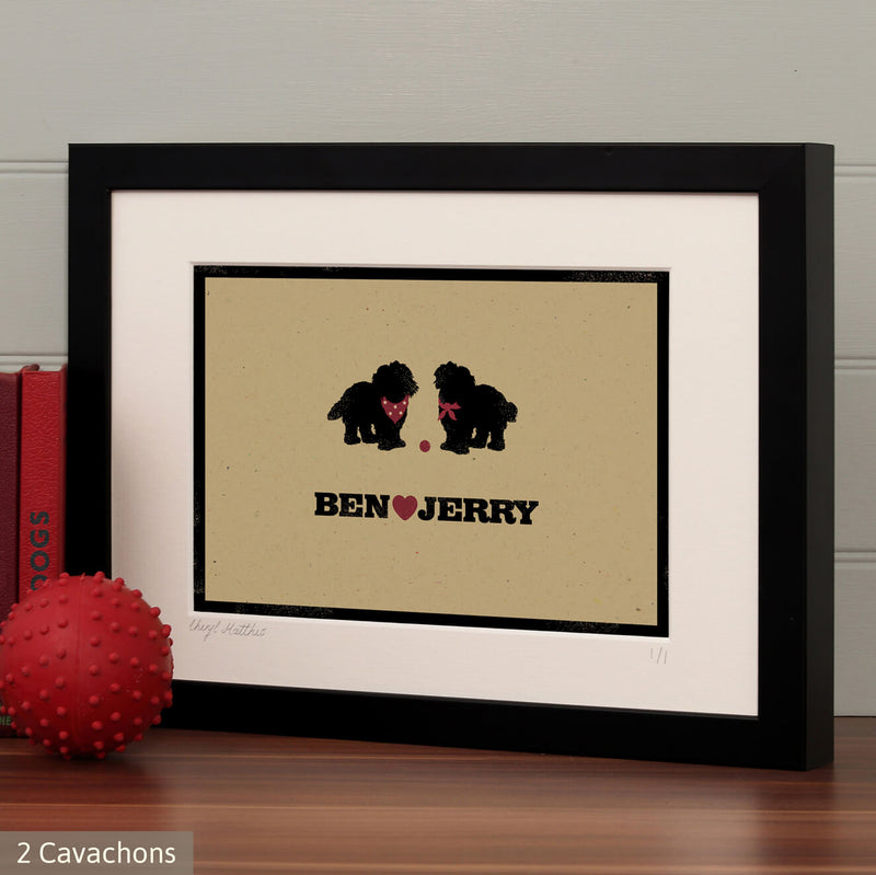 Personalised Cavachon Print For One Or Two Dogs