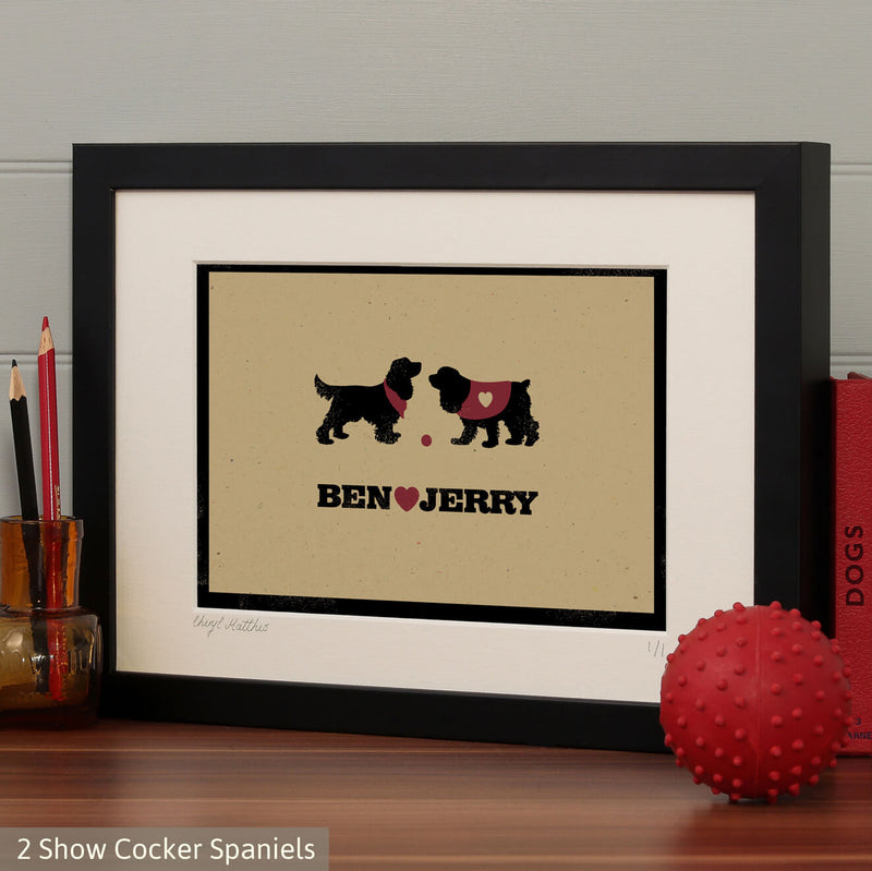Personalised Cocker Spaniel (Show) Print For One Or Two Dogs
