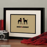 Personalised Doberman Pinscher Print For One Or Two Dogs