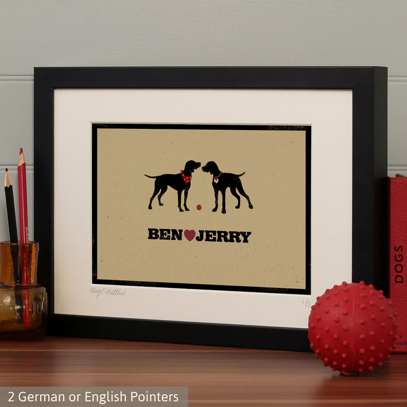 Personalised Pointer Print For One Or Two Dogs