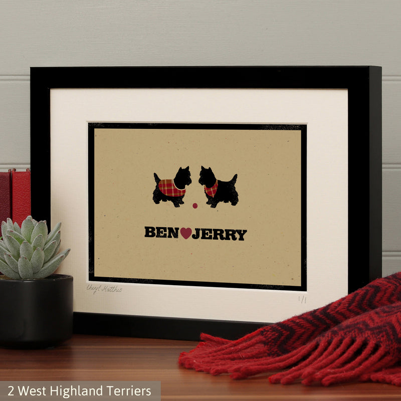Personalised West Highland Terrier Print For One Or Two Dogs