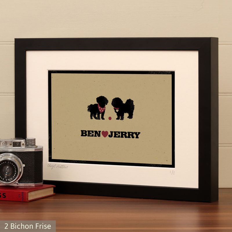 Personalised Bichon Frise Print For One Or Two Dogs