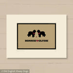 Personalised Old English Sheep Dog Print For One Or Two Dogs