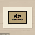 Personalised Welsh Terrier Print For One Or Two Dogs