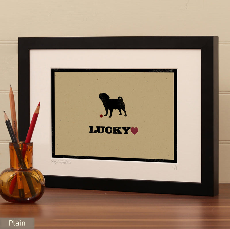 Personalised Pug Print For One Or Two Dogs