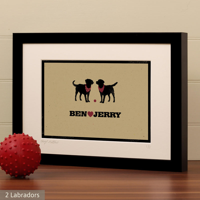 Personalised Labrador Print For One Or Two Dogs
