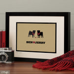 Personalised Pug Print For One Or Two Dogs