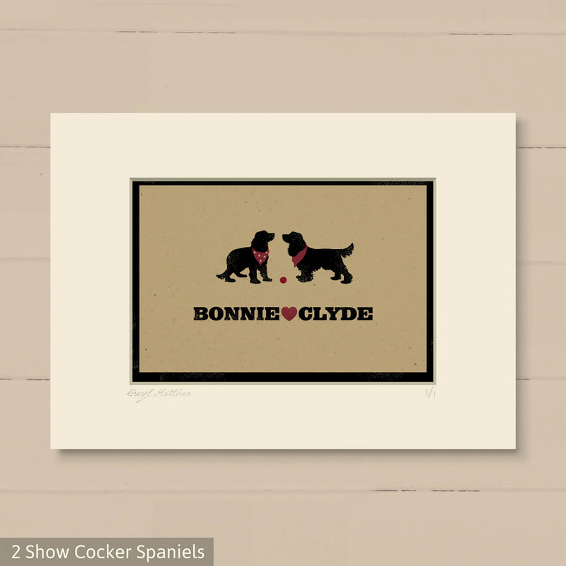 Personalised Cocker Spaniel (Show) Print For One Or Two Dogs