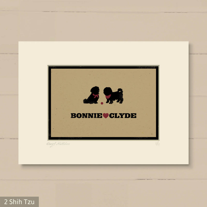Personalised Shih Tzu Print For One Or Two Dogs