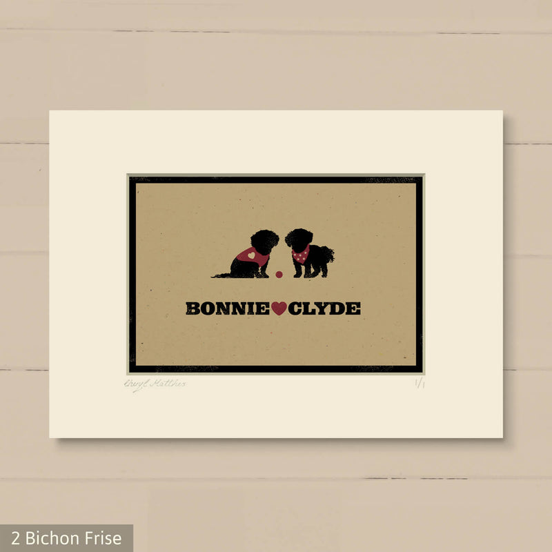 Personalised Bichon Frise Print For One Or Two Dogs
