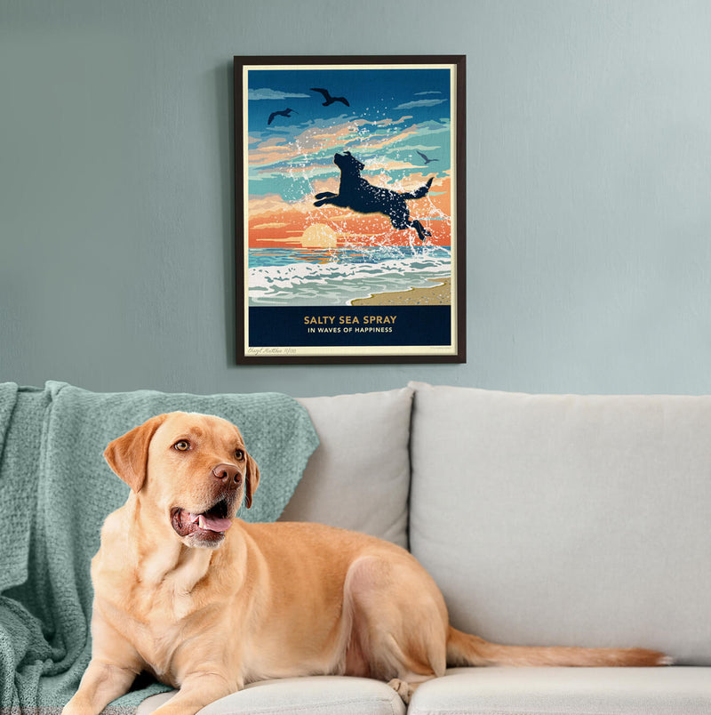 Labrador Limited Edition Seaside Print - A Dog Lover’s Gift.