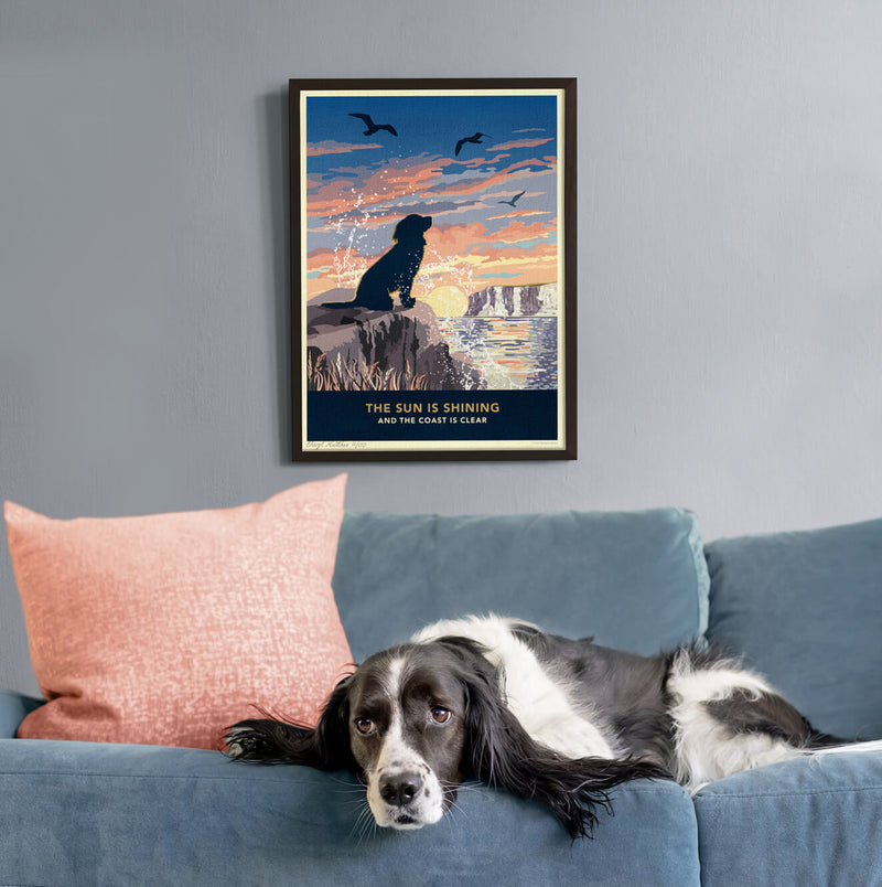 Spaniel Limited Edition Coastal Print - A Dog Lover’s Gift.