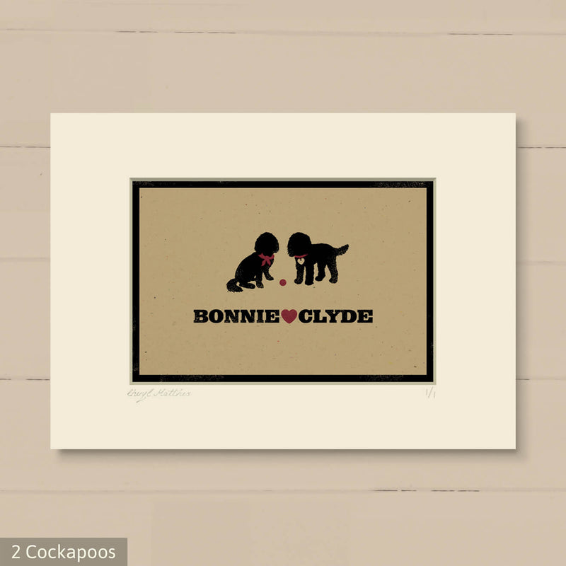 Personalised Cockapoo Print For One Or Two Dogs