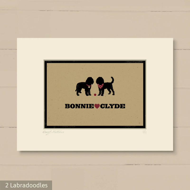 Personalised Labradoodle Print For One Or Two Dogs