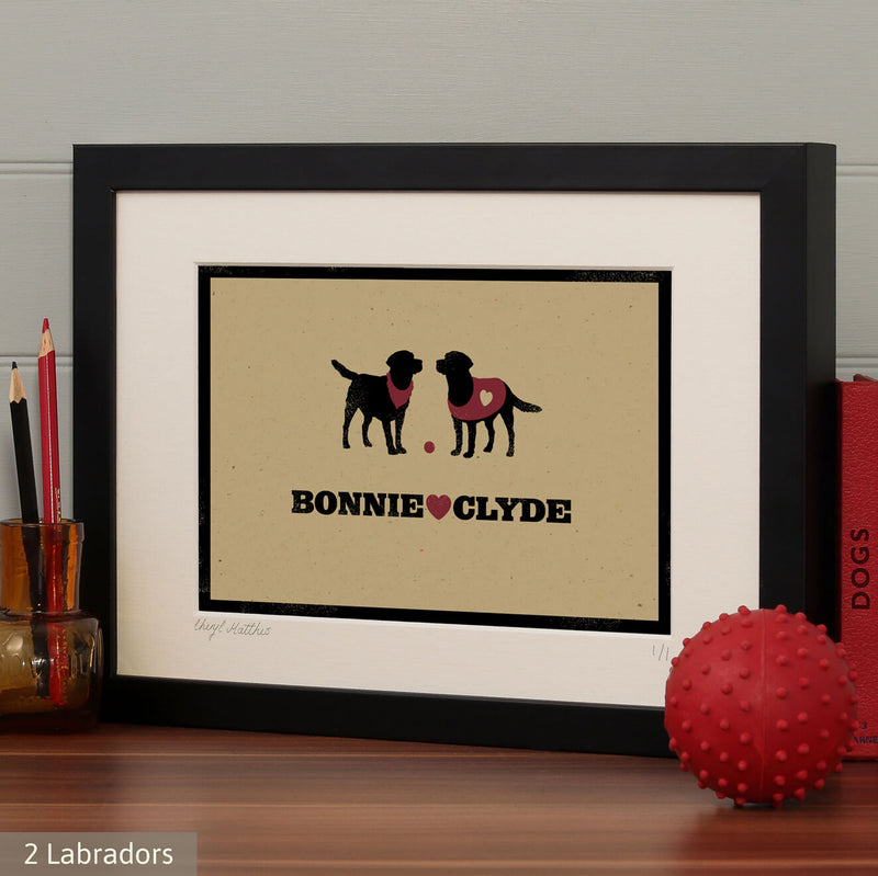 Personalised Labrador Print For One Or Two Dogs