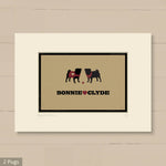 Personalised Pug Print For One Or Two Dogs