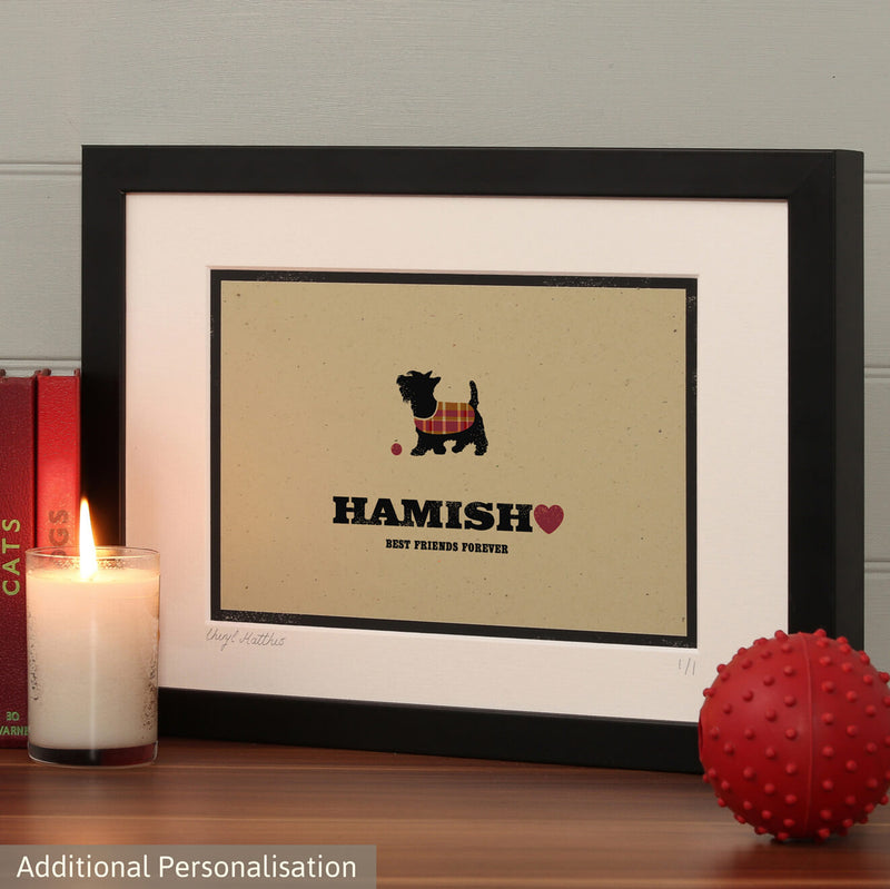 Personalised Scottish Terrier Print For One Or Two Dogs