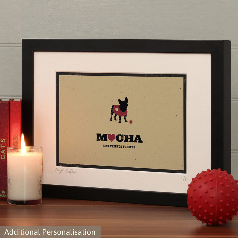 Personalised French Bulldog Print For One Or Two Dogs