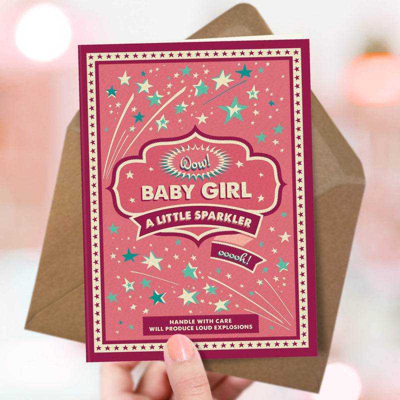 Funny Baby Girl Card - Little Sparkler