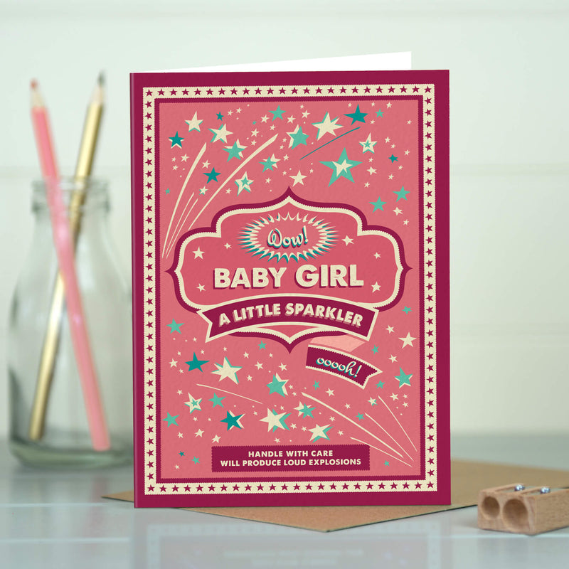 Funny Baby Girl Card - Little Sparkler