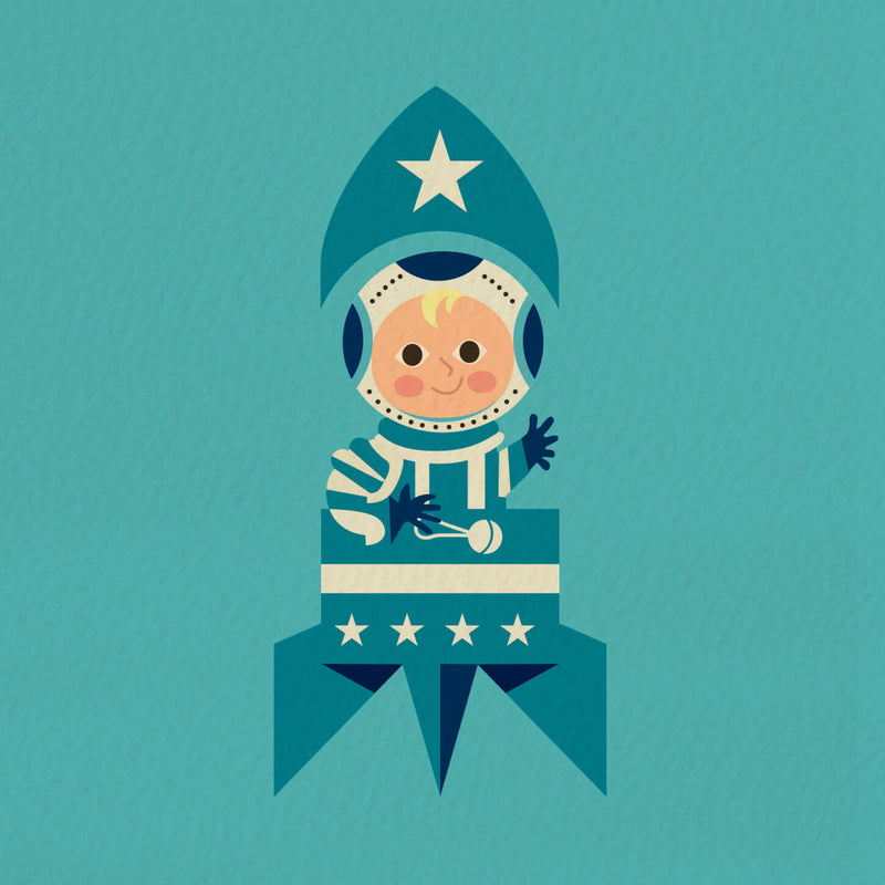 New Baby Boy Card - Baby Rocket