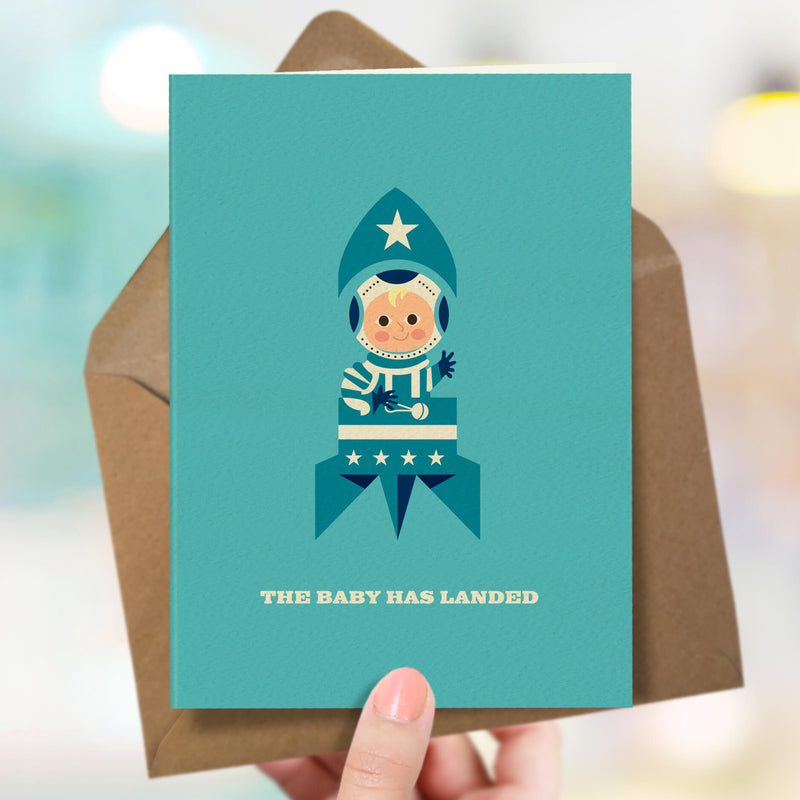 New Baby Boy Card - Baby Rocket