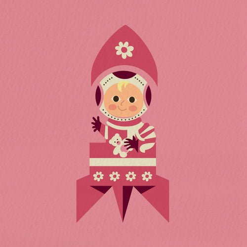 New Baby Girl Card - Baby Rocket