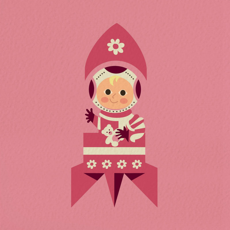 New Baby Girl Card - Baby Rocket
