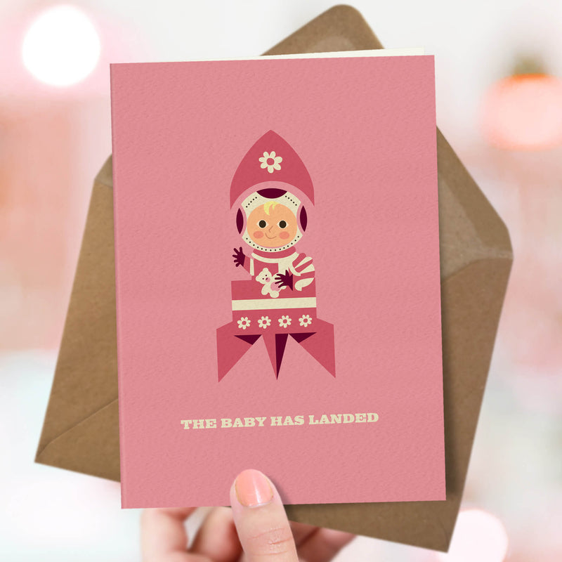 New Baby Girl Card - Baby Rocket